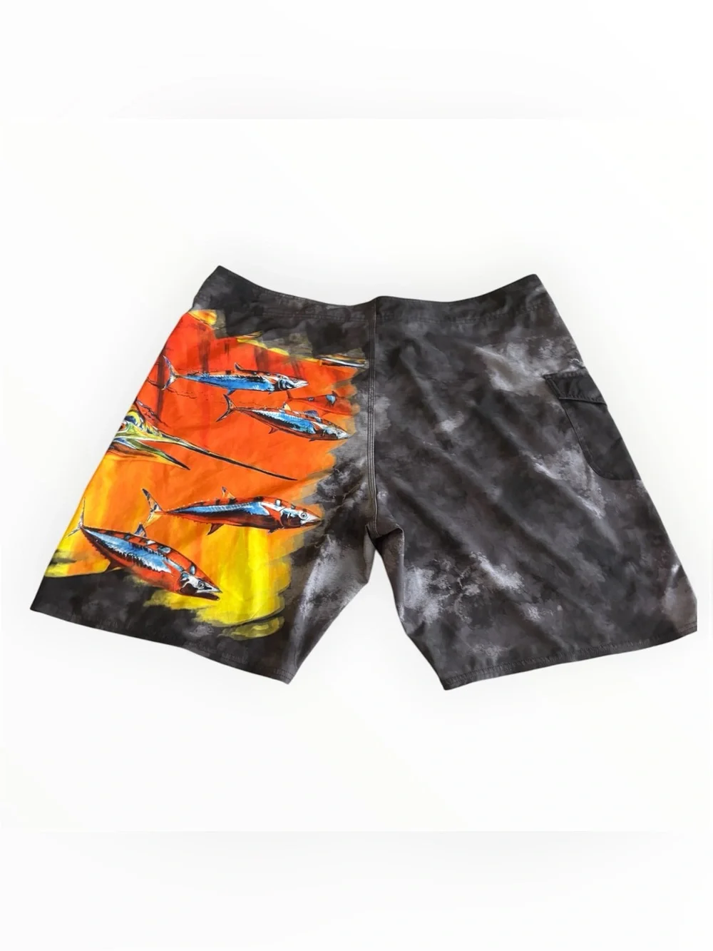 Guy Harvey Men's Black Graphic Marlin Swim Trunks | Size 40